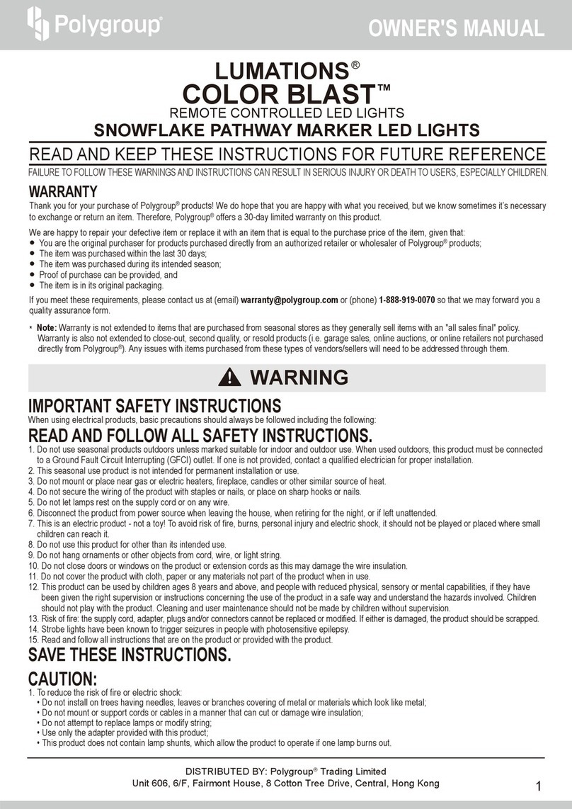 Polygroup LUMATIONS COLOR BLAST owner's manual