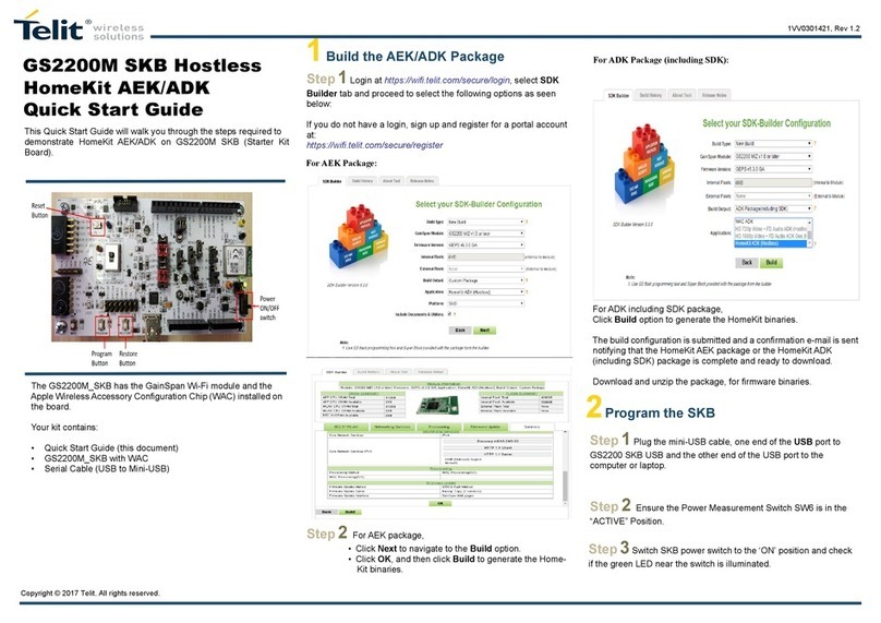 Telit Wireless Solutions GS2200M SKB User manual