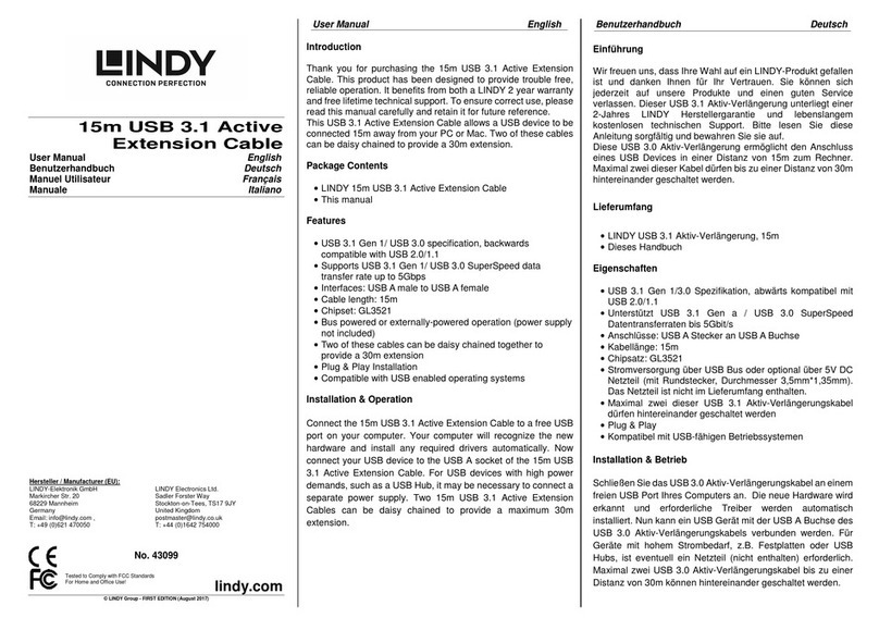 Lindy 43099 User manual