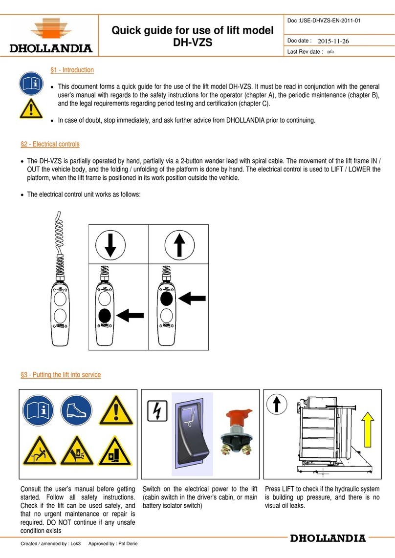 Dhollandia DH-VZS Quick guide for use