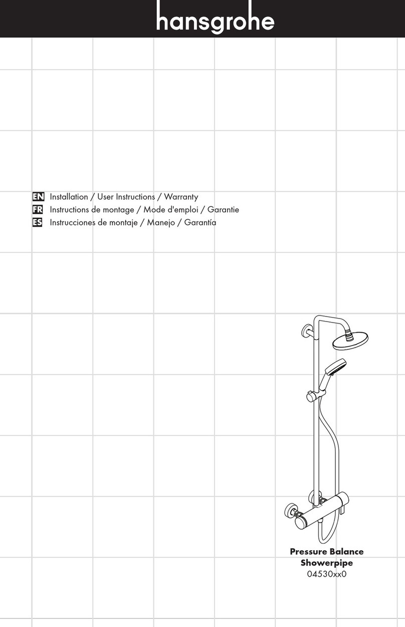Hans Grohe Pressure Balance Showerpipe 04530 Series Installation/User Instructions/Warranty Hans Grohe Pressure Balance Showerpipe 04530 Series Installation/User Instructions/Warranty