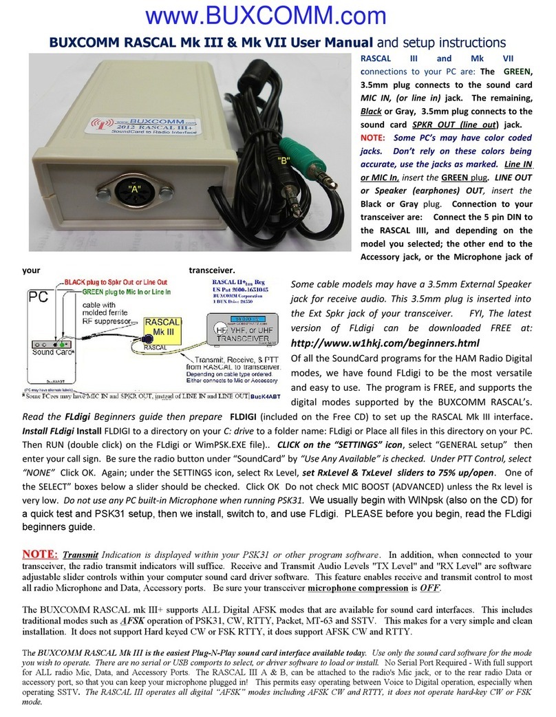 Buxcomm RASCAL Mk III User's manual and setup instructions