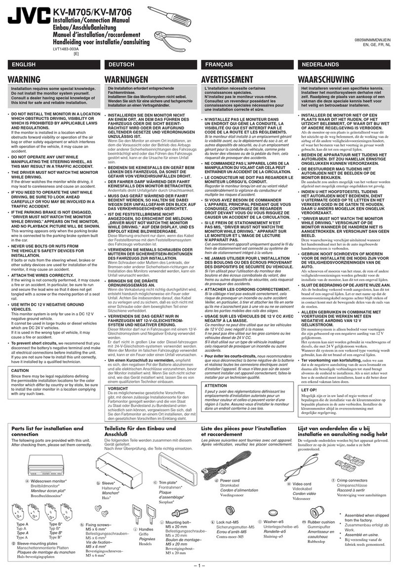 JVC KV-M705 Installation and connection manual