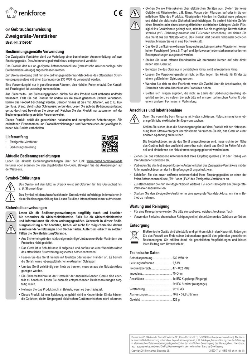 Renkforce 2159047 operating instructions