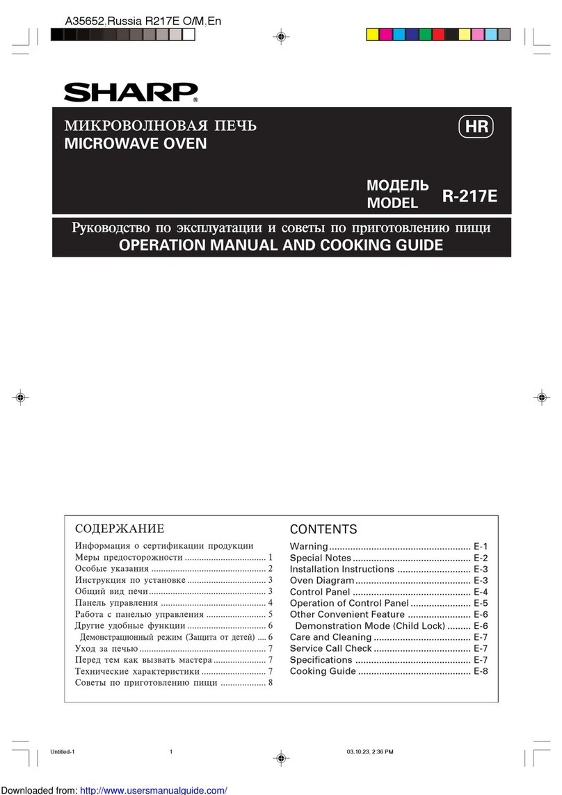 Sharp R-217E Use and care manual