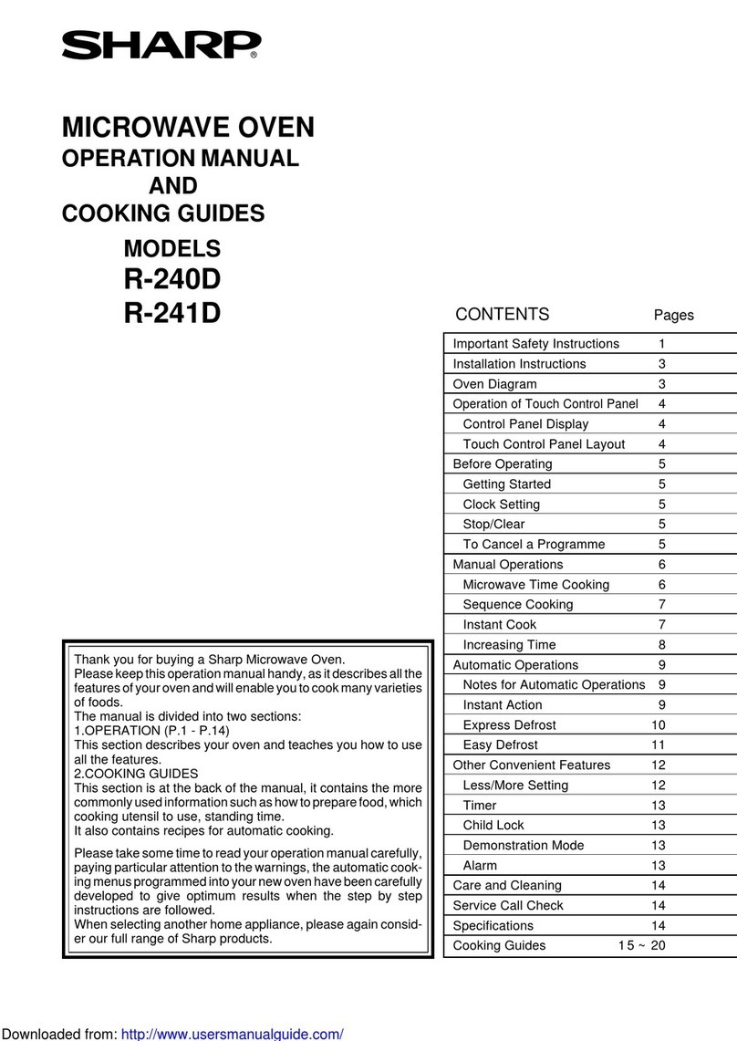 Sharp R-240D Use and care manual