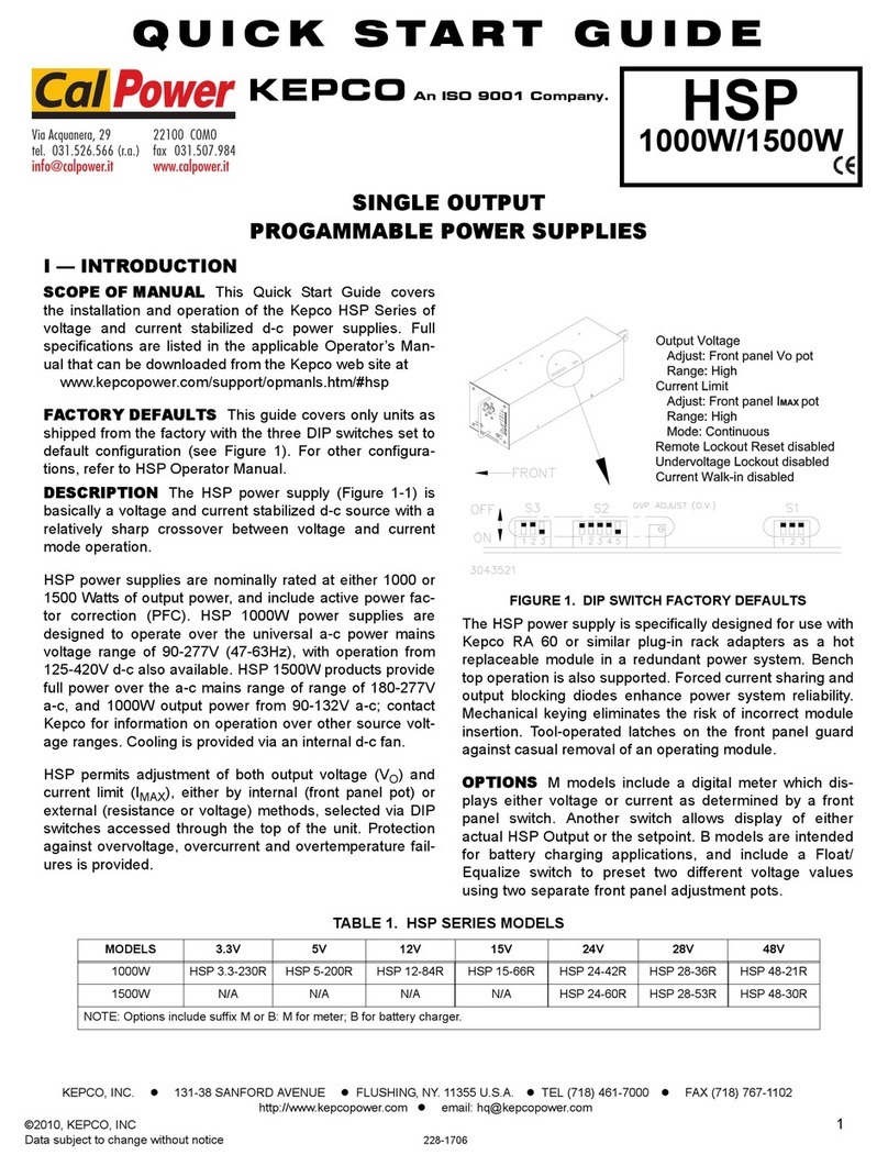 Cal Power Kepco HSP Series quick start guide