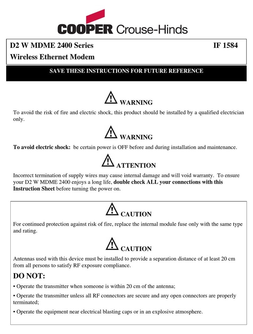 Cooper Crouse-Hinds D2 W MDME 2400 Series manual