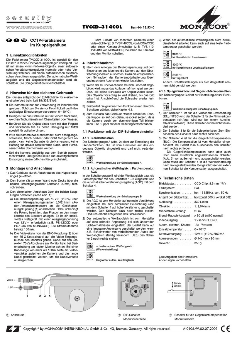 Monacor TVCCD-314COL manual
