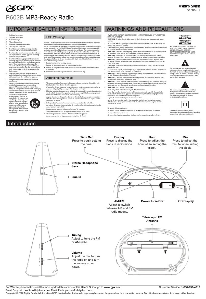 GPX R602B User manual