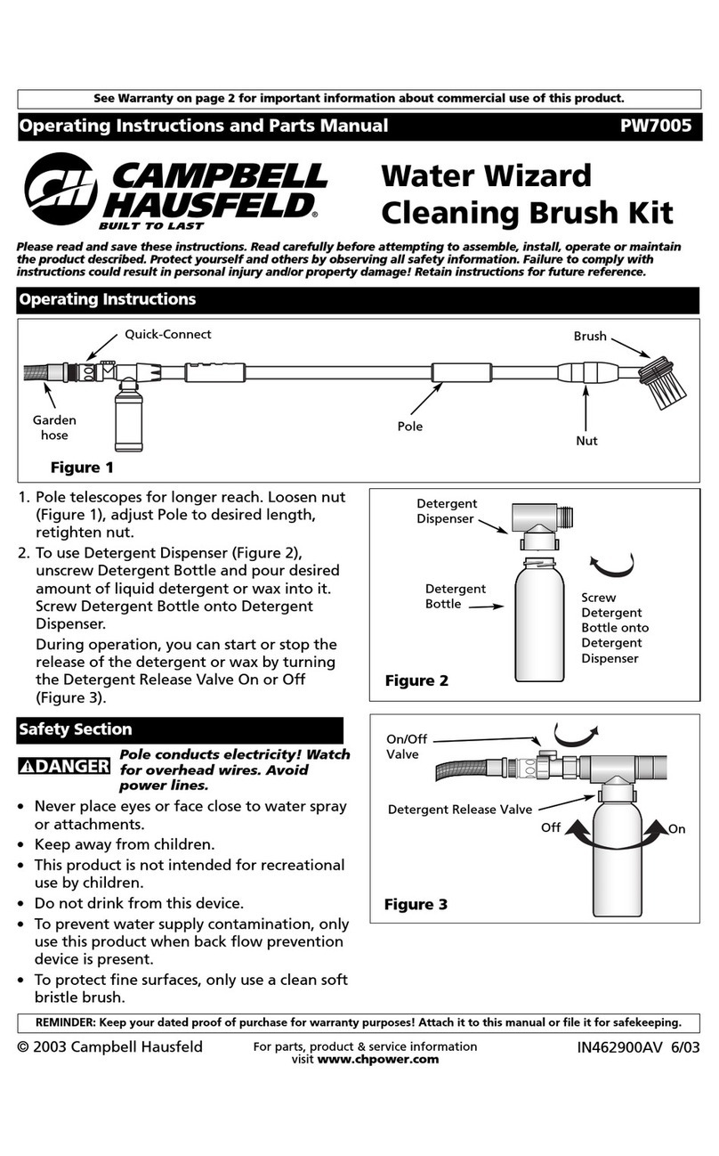 Campbell Hausfeld Water Wizard PW7005 Operating instructions and parts manual