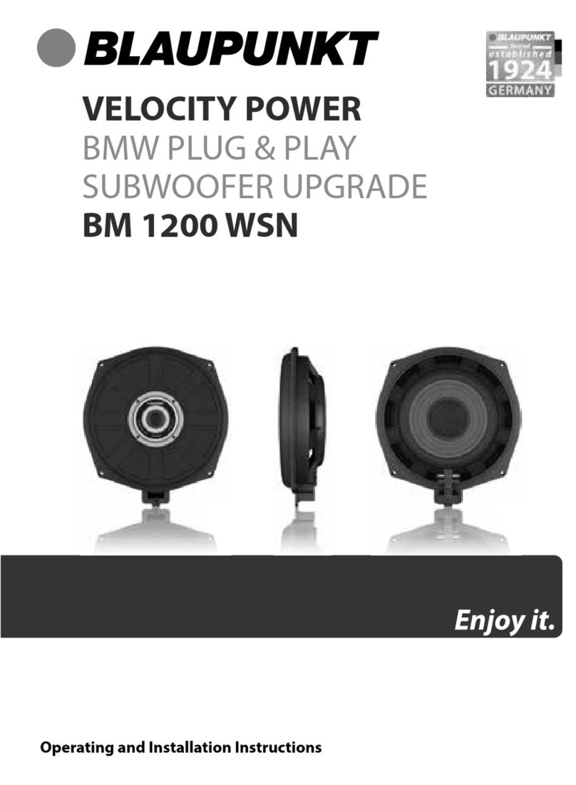 Blaupunkt VELOCITY POWER BM 1200 WSN Operating and installation instructions
