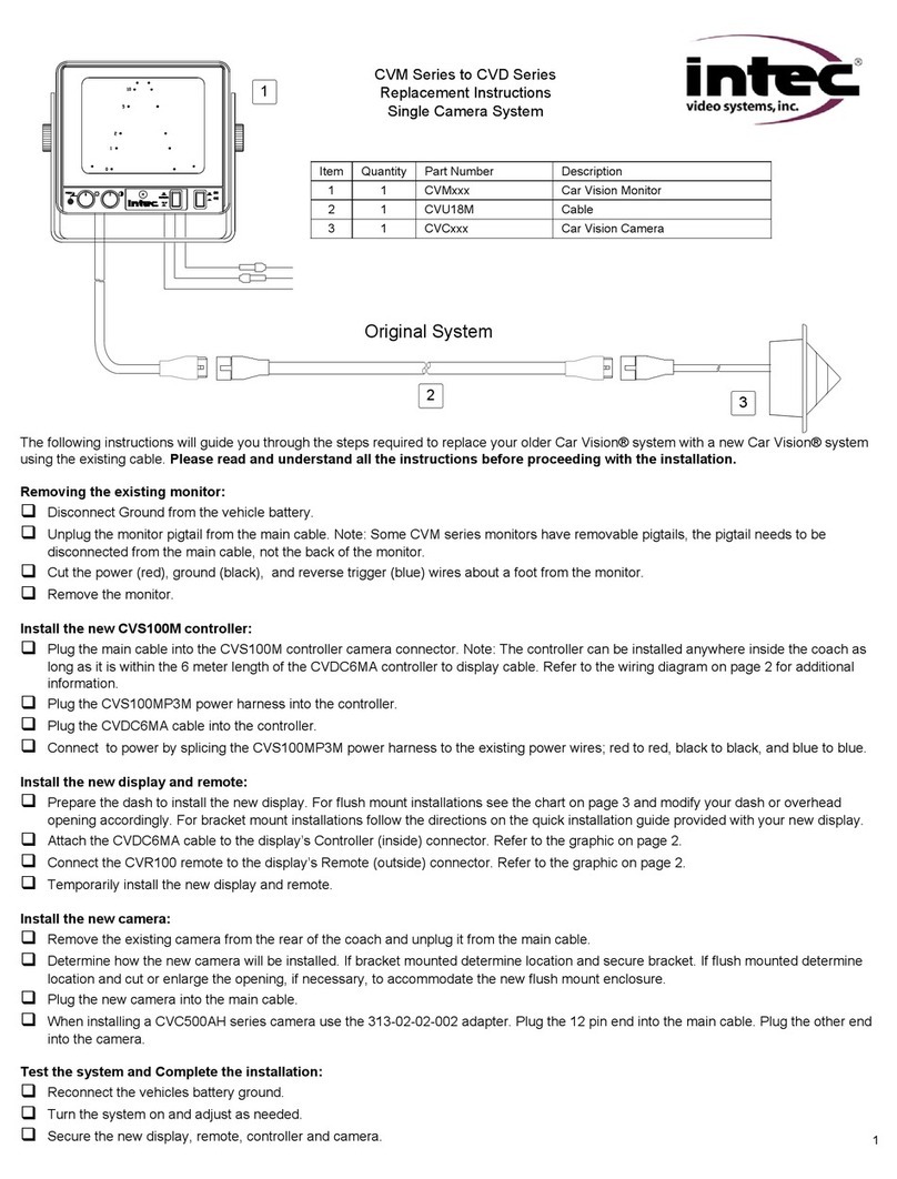 Intec CVD500LCD Replacement instructions