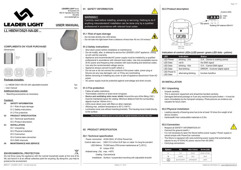 Leader Light LL HBDW DS21-NA-I20 Series user manual Leader Light LL HBDW DS21-NA-I20 Series user manual
