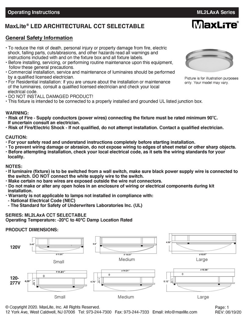 MaxLite ML2LA A Series operating instructions