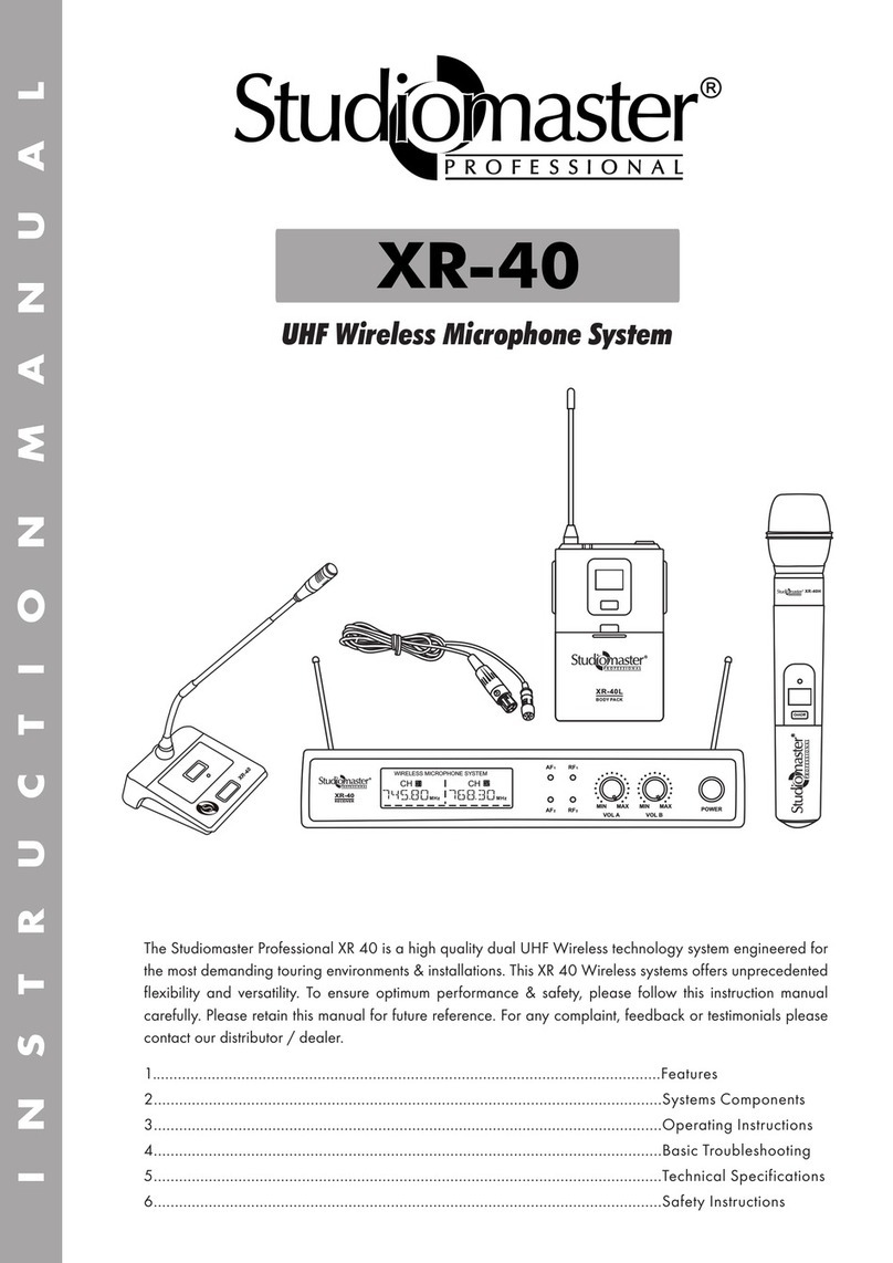 Studiomaster Professional XR-40 instruction manual Studiomaster Professional XR-40 instruction manual