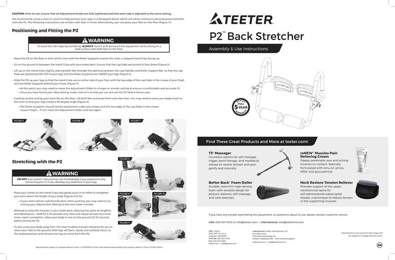 Teeter P2 Back Stretcher Assembly & use instructions
