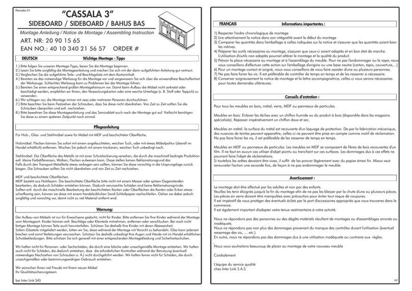Links CASSALA 3 20 90 15 65 Assembling Instruction