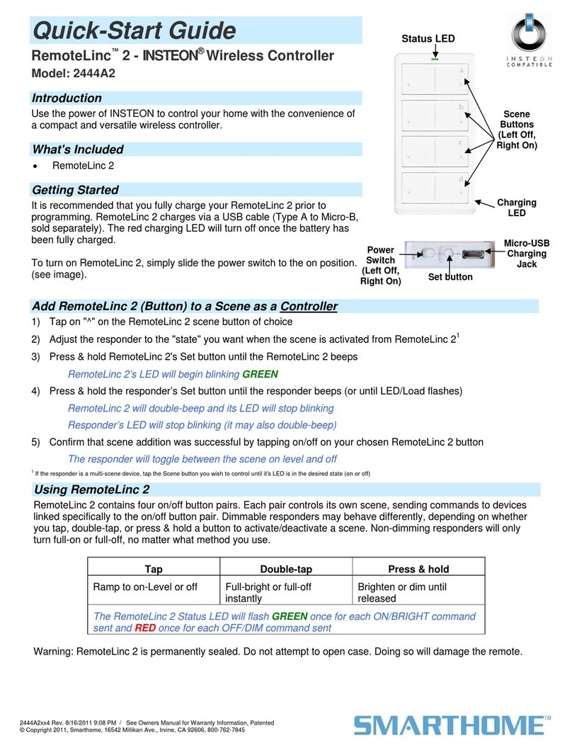 smart home RemoteLinc 2 INSTEON 2444A2 User manual