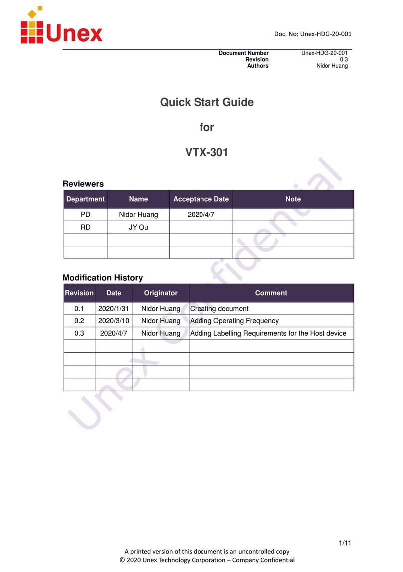 Unex VTX-301 quick start guide