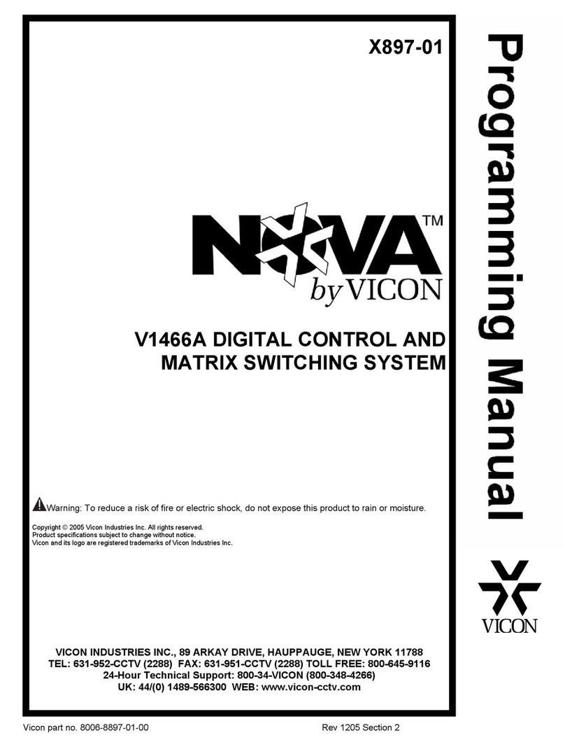 Vicon NOVA V1466A Programming manual
