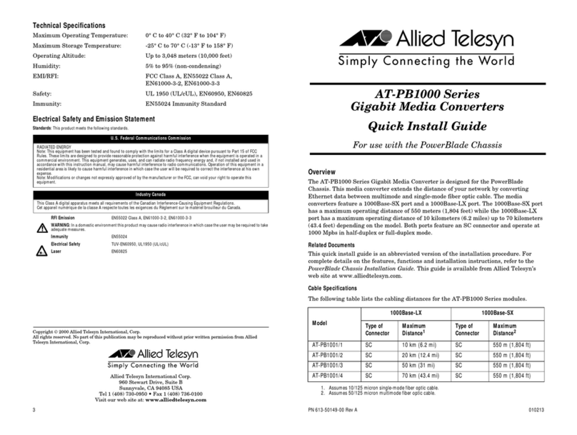 Allied Telesis AT-PB1000 Series User manual