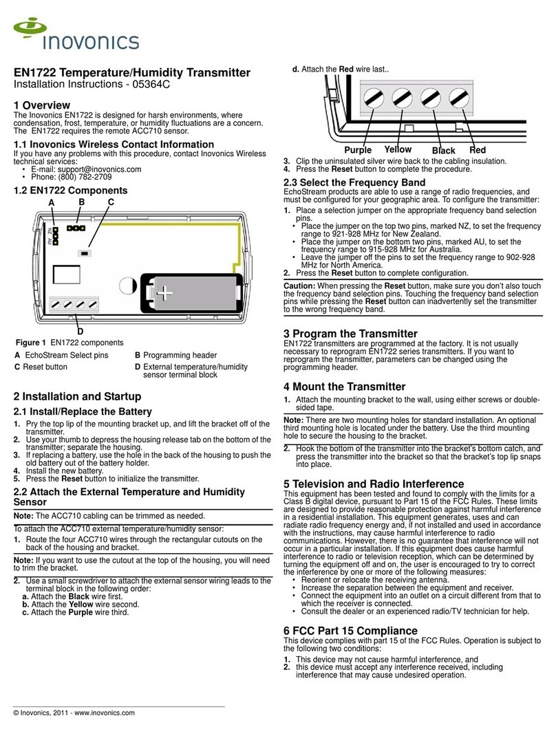 Inovonics EN1722 installation instructions