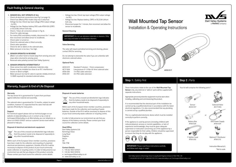 Franke DVS AC02-017 Installation & operating instructions
