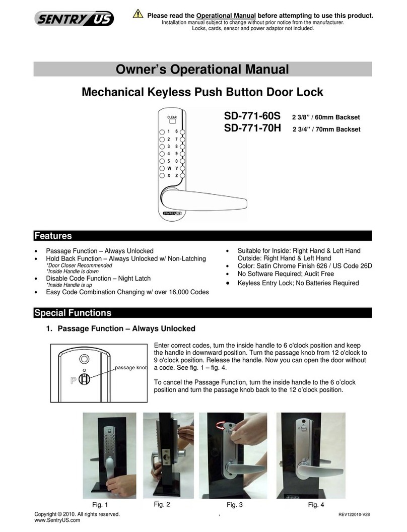 Sentryus SD-771-60S Owner operational manual