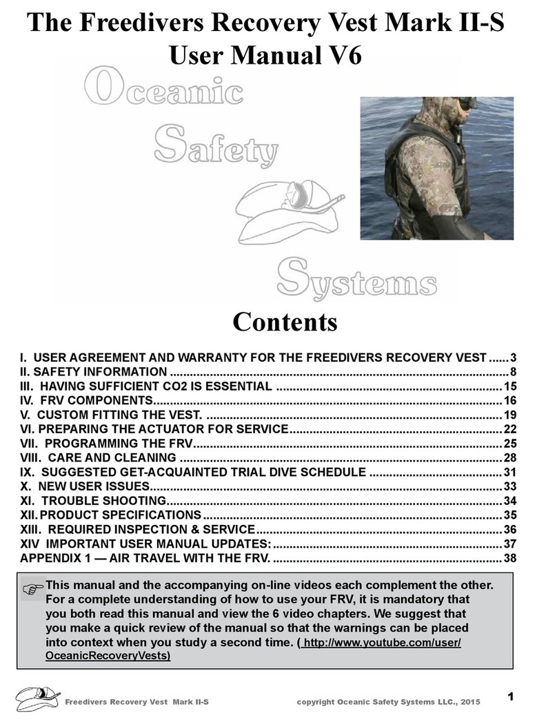 Oceanic Safety Systems Freedivers Recovery Vest Mark II-S user manual