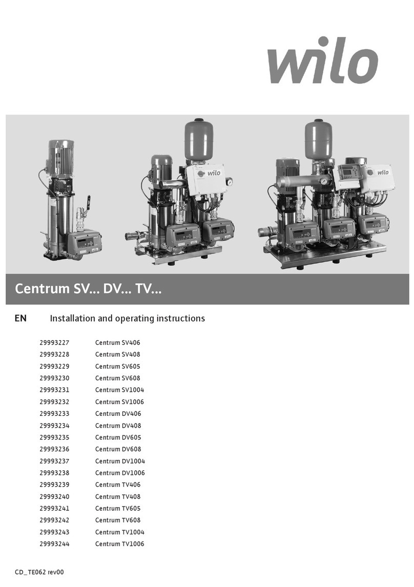 Wilo Centrum SV Series Installation and operating instructions