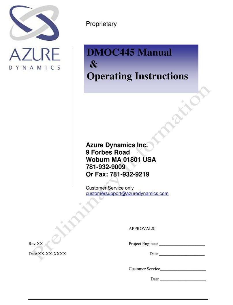 Azure Dynamics DMOC445 Manual/Operating Instructions