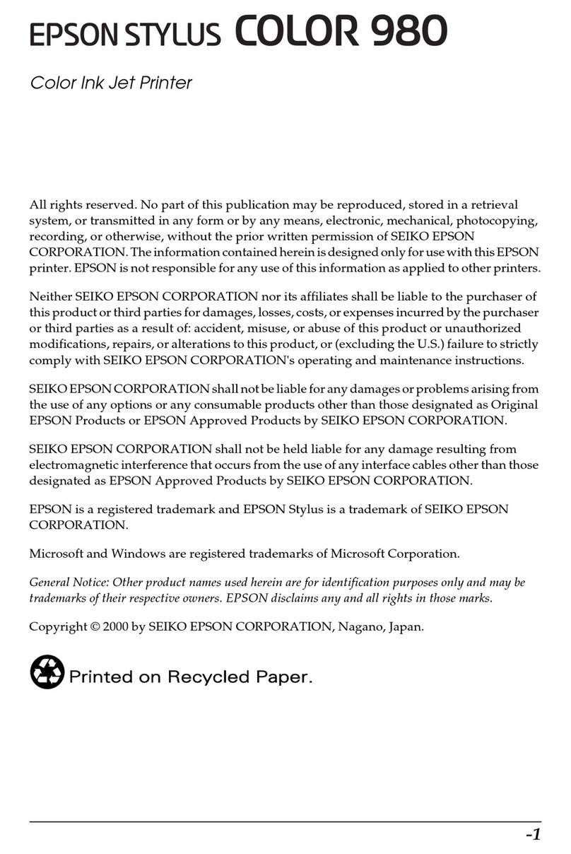 Epson Stylus Color 980 User manual