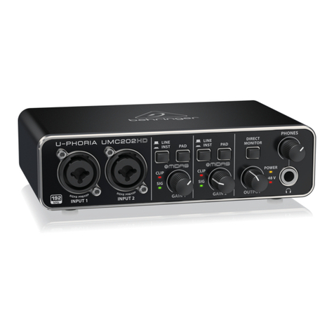 Behringer U-PHORIA UMC202HD User manual