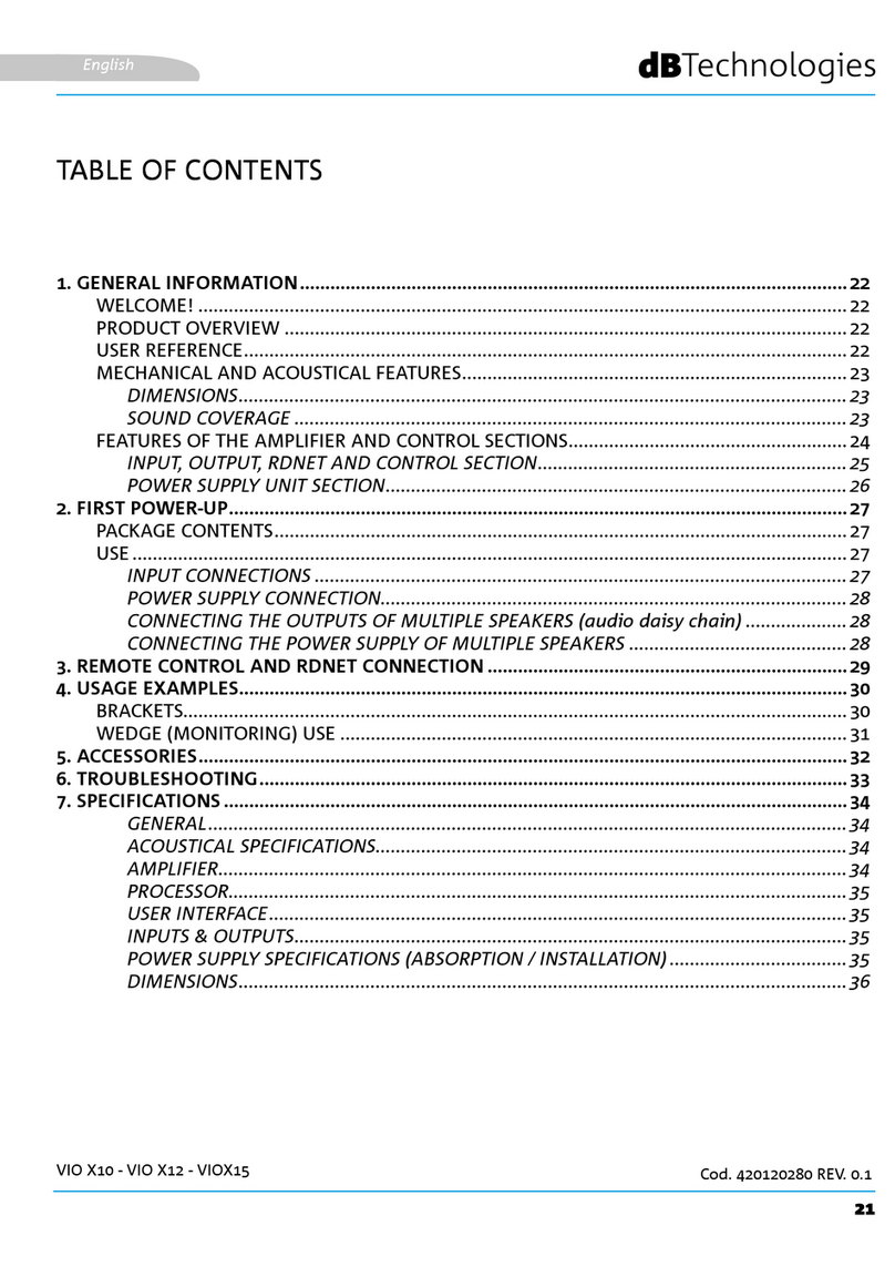 dB Technologies VIO X Series User manual
