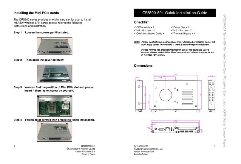 AXIOMTEK OPS500 Series User manual