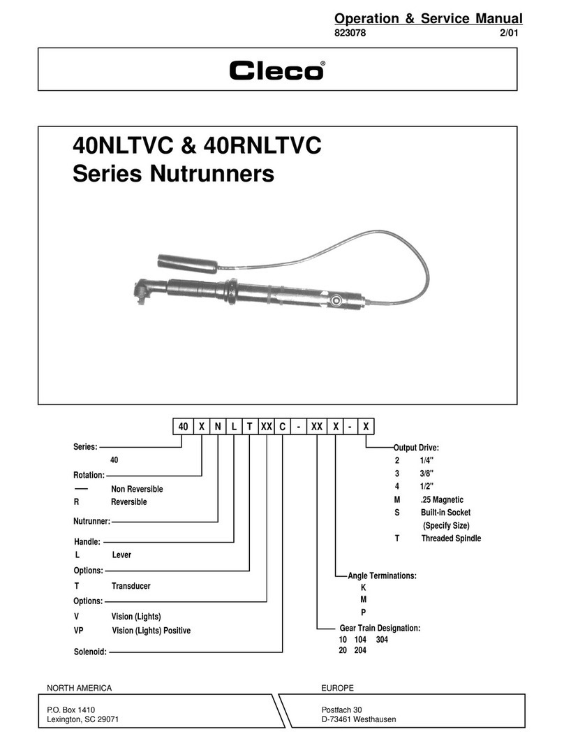 Cleco 40NLTVC Series Installation and operating instructions