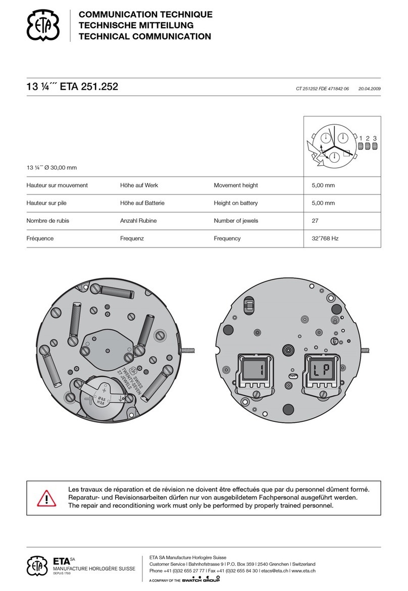 Swatch ETA 251.252 Use and care manual