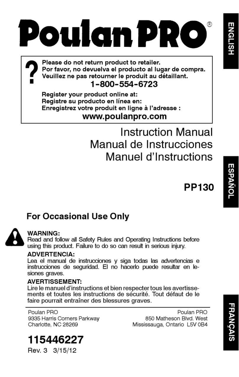 Poulan Pro PP130 User manual