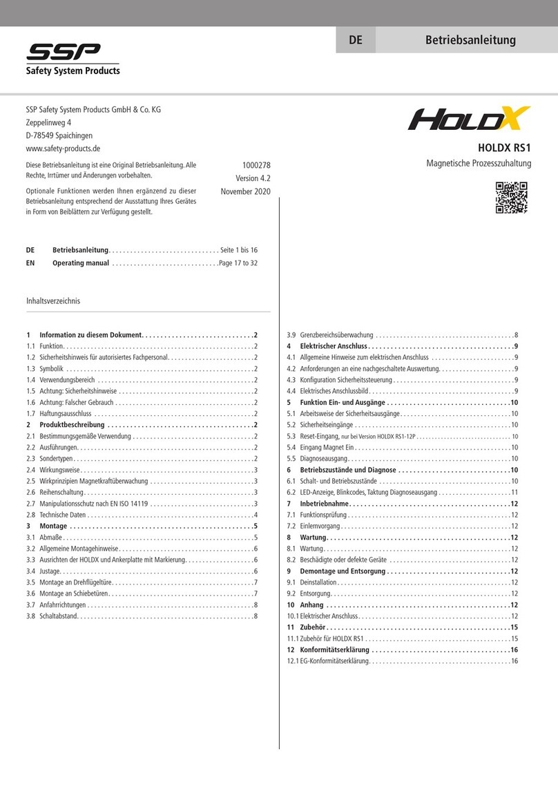 SSP HOLDX RS1 operating manual