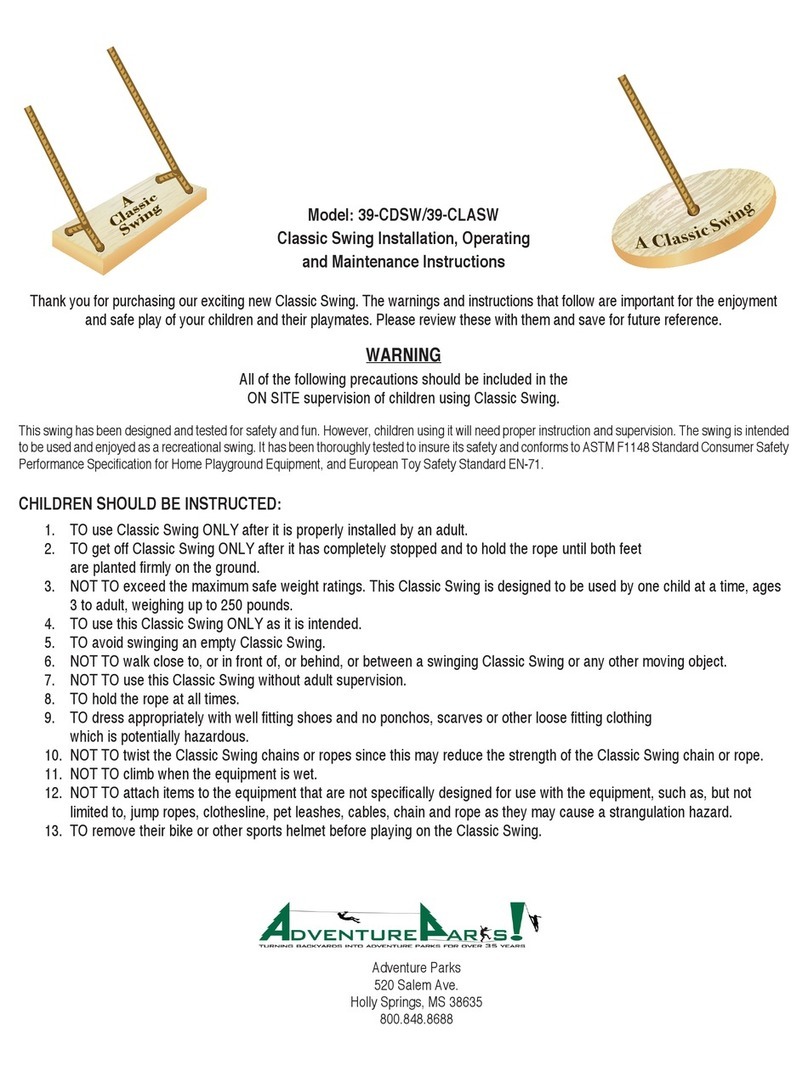 Adventure Parks Classic Swing Installation, operating and maintenance instructions