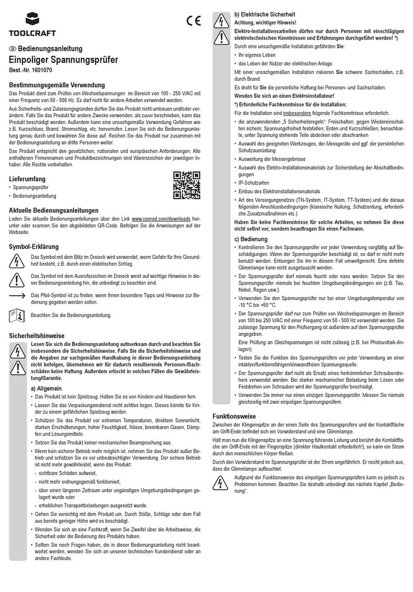 TOOLCRAFT 1601070 operating instructions