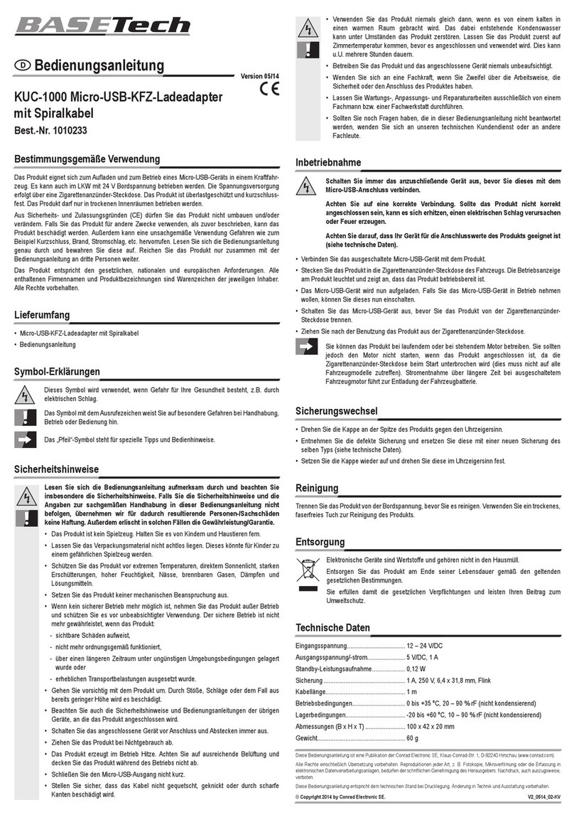 BASETech KUC-1000 operating instructions