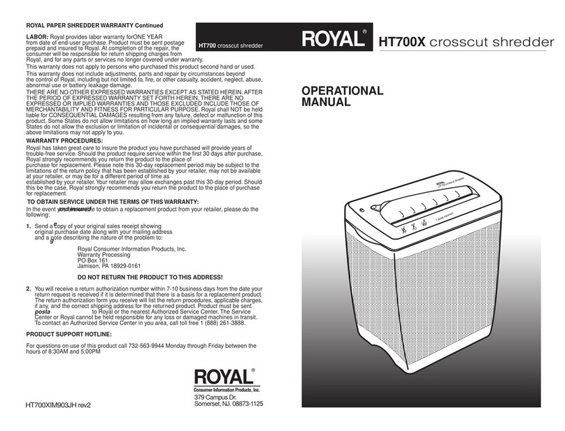 Royal HT700X Quick start guide
