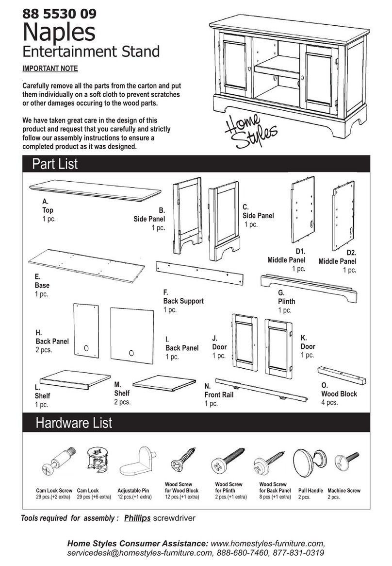 Home Styles Naples Entertainment Stand 88 5530 09 Assembly instructions