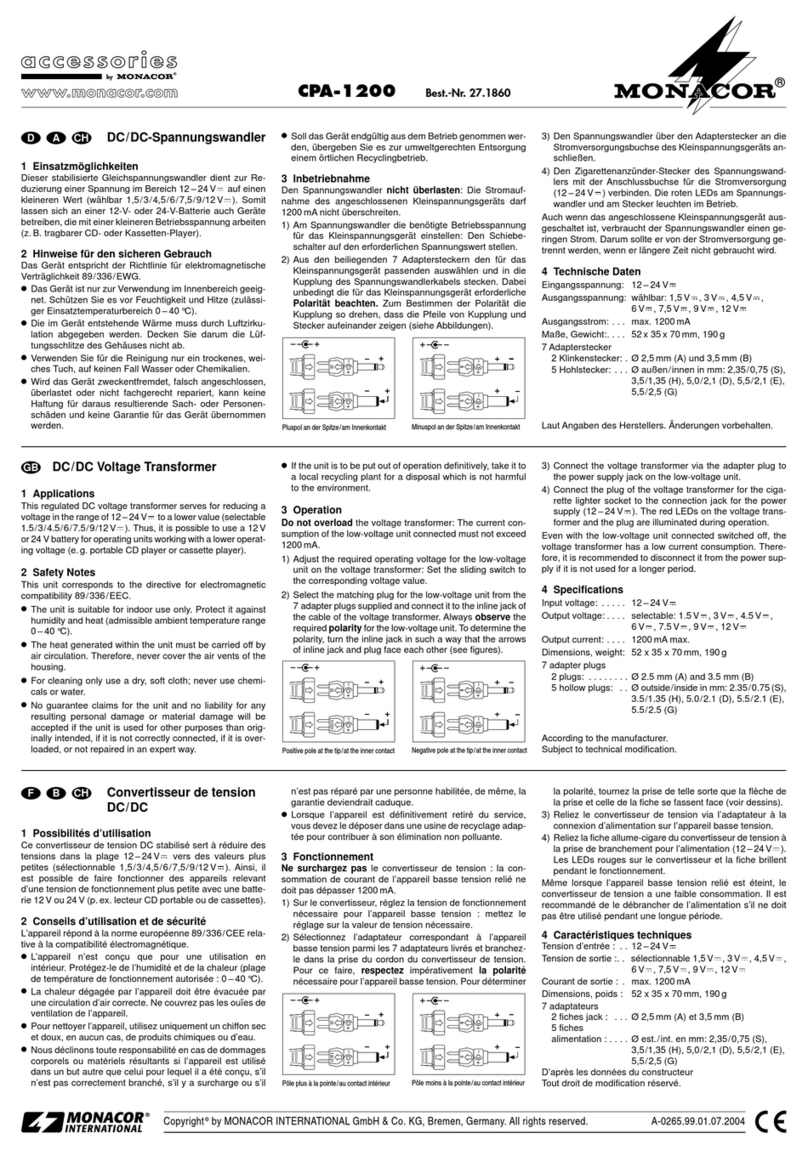 Monacor CPA-1200 quick guide