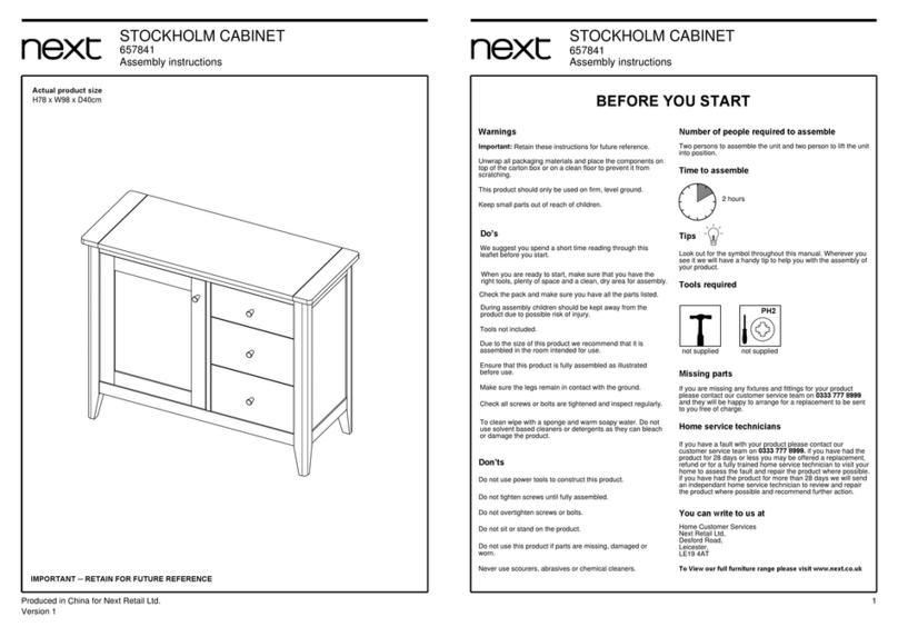 Next STOCKHOLM CABINET 657841 Assembly instructions Next STOCKHOLM CABINET 657841 Assembly instructions