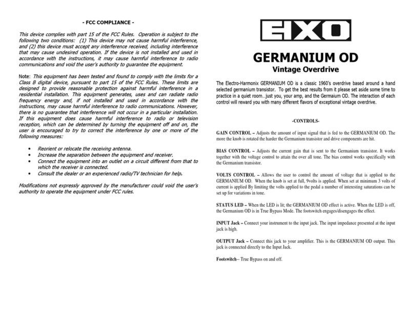 Electro-Harmonix XO GERMANIUM OD manual
