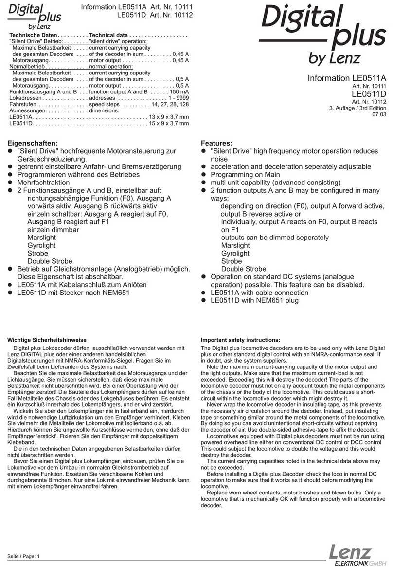 Lenz Digital plus LE0511A Information