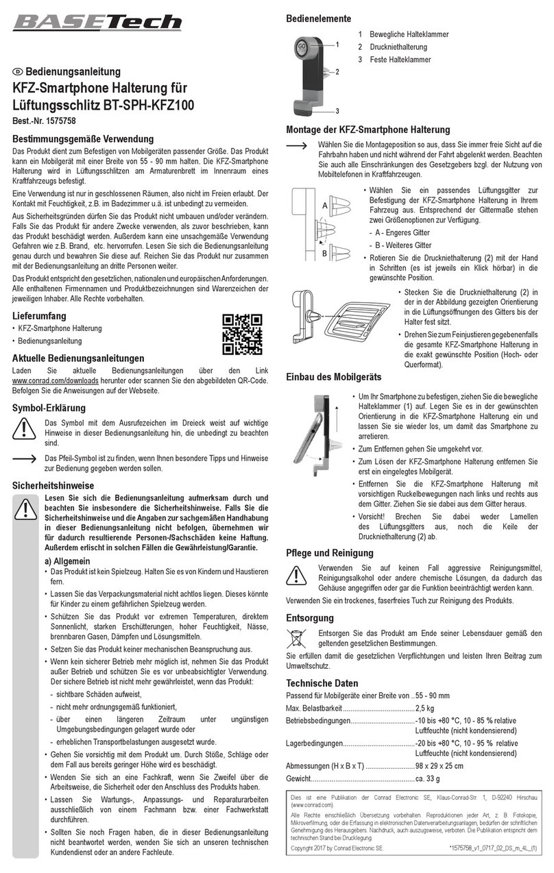 BASETech BT-SPH-KFZ100 User manual